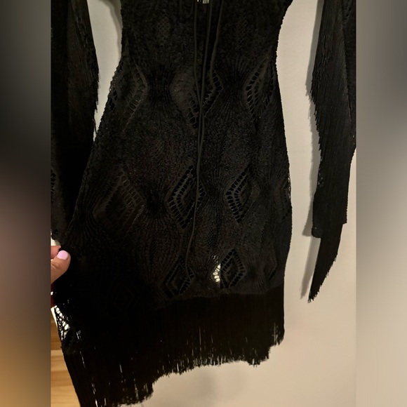 For Love and Lemons Aubrey Mini Dress in Black Size Medium NWT - Picture 11 of 11